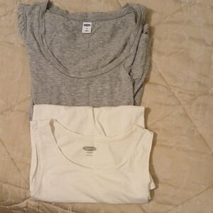 Old Navy Heather Gray and White Tees